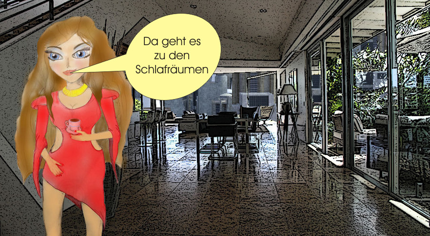 Adhara in Richtung Schlafzimmer